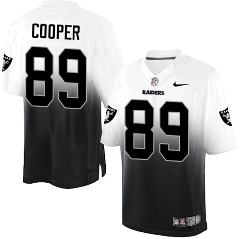 Nike Raiders #89 Amari Cooper White/Black Men's Stitched NFL Elite Fadeaway Fashion Jersey